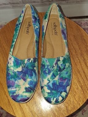 Softspots Teal, Blue & Purple Slip-On Canvas Flats